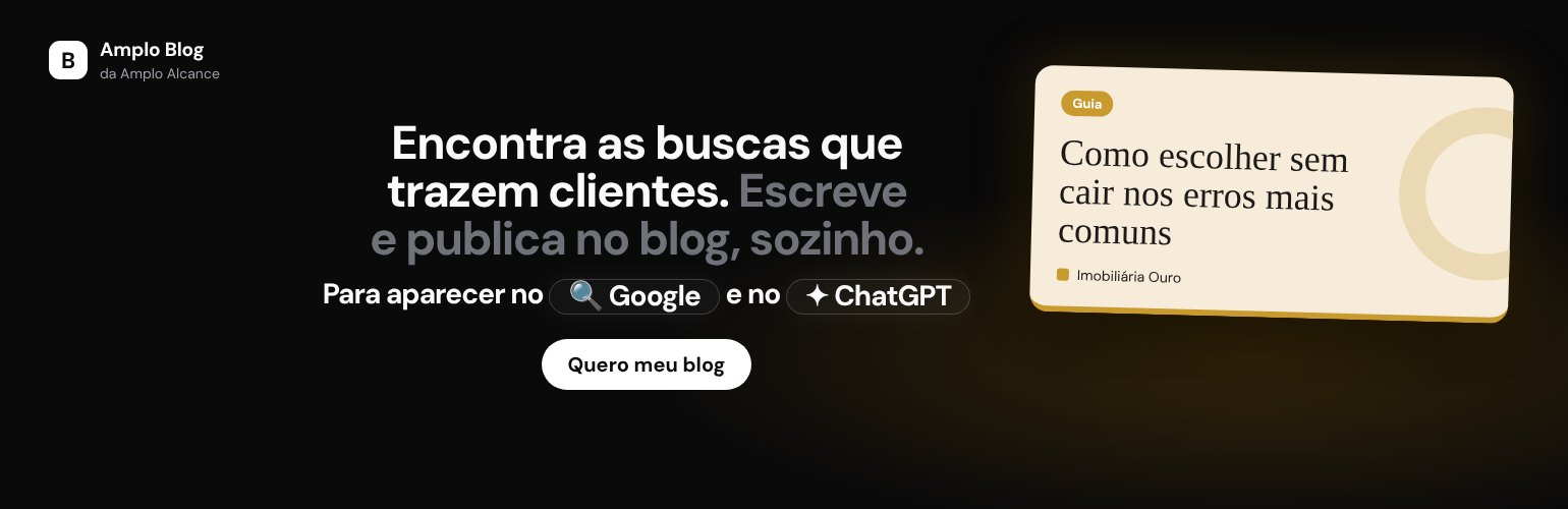Amplo Blog — encontra as buscas que trazem clientes e publica no blog, sozinho